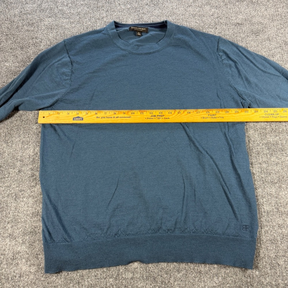 Banana Republic Crewneck Merino Wool Blue Sweater Size XL Quiet Luxury - Picture 6 of 10